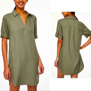 Loft lounge shirt dress in olive